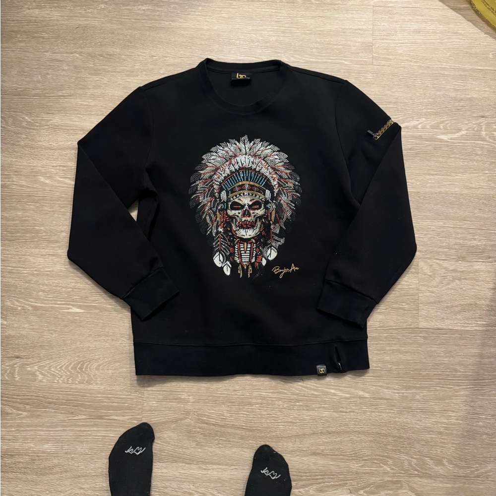 Ed Hardy Black Graphic Crewneck Sweater